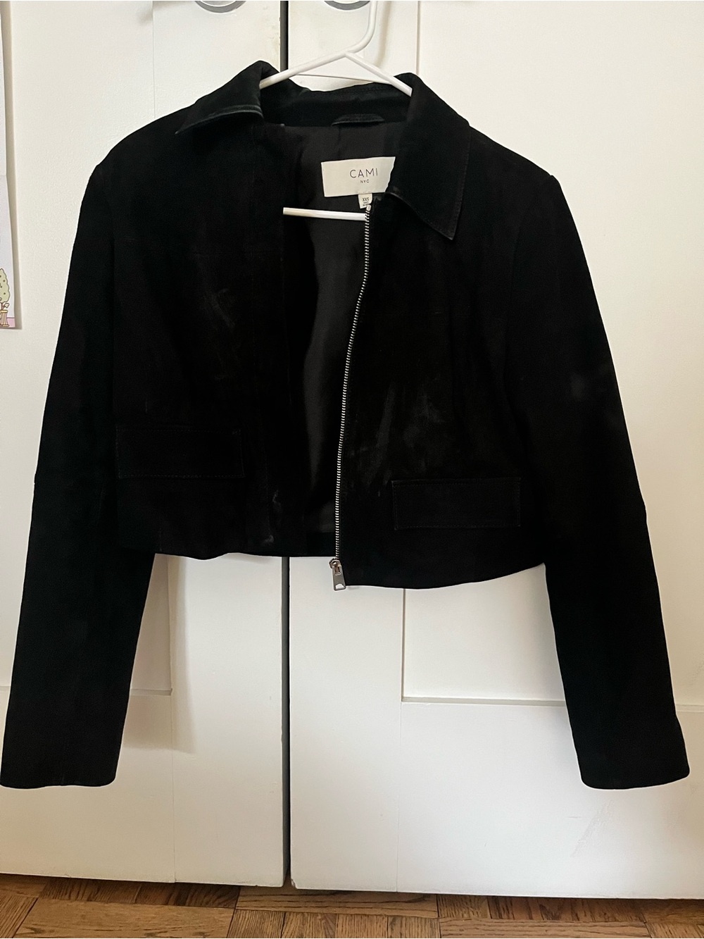 Cami NYC Black Suede Zip-Front Jacket